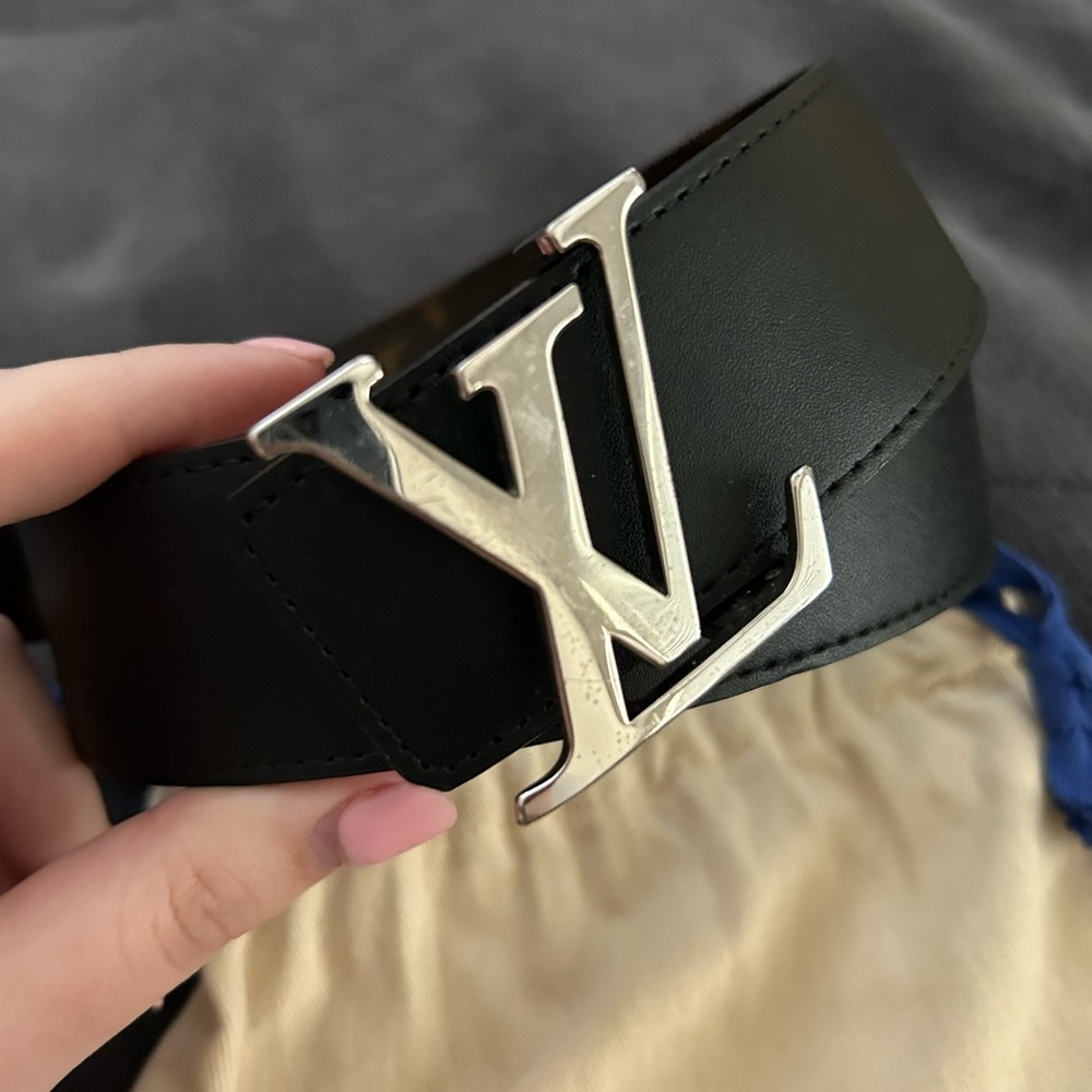 AUTHENTIC Louis Vuitton Initials Reversible Monogram Macassar Belt - Picture 4 of 14